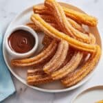 Crispy Homemade Cinnamon Sugar Churros with Chocolate Dipping Sauce Recipe