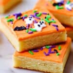 Halloween Frosted Sugar Cookie Bars Recipe