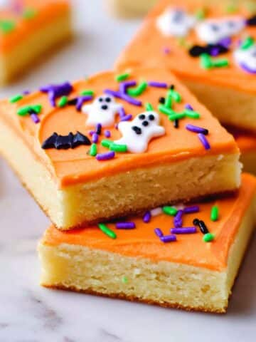 Halloween Frosted Sugar Cookie Bars Recipe