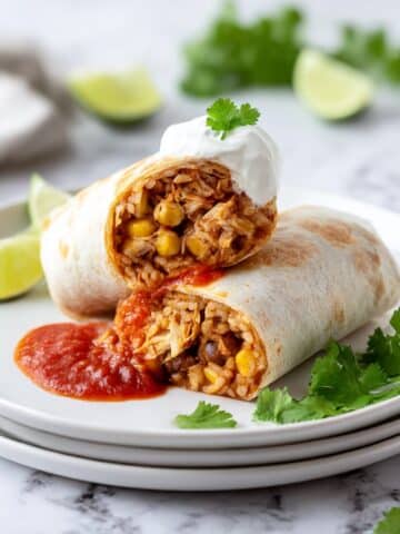 Slow Cooker Chicken Burritos with Rice Recipe