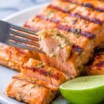 Grilled Salmon with Garlic Lime Butter Recipe