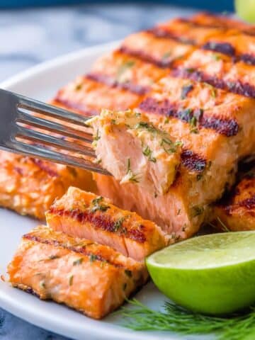 Grilled Salmon with Garlic Lime Butter Recipe