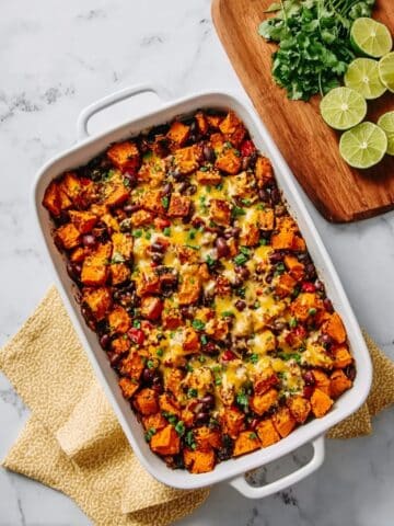 Cheesy Sweet Potato and Black Bean Casserole Recipe