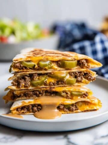 Cheeseburger Quesadillas with Wedge Salad Recipe