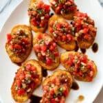 Garlic Basil Tomato Bruschetta with Parmesan Recipe