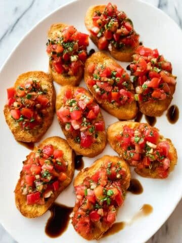 Garlic Basil Tomato Bruschetta with Parmesan Recipe