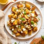 Baked Feta Potatoes with Roasted Garlic, Lemon, and Basil Recipe