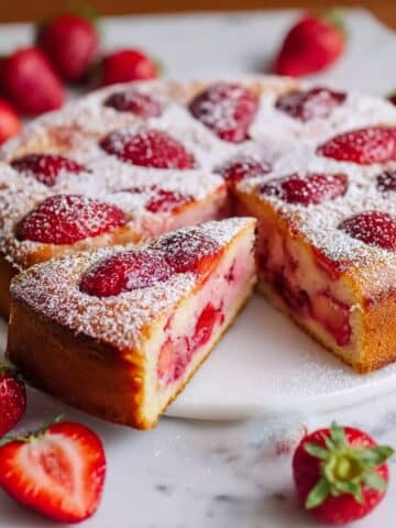Easy Strawberry Cake with Strawberry Sauce Recipe