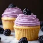 Greek Yogurt Cupcakes with Blackberry Frosting Recipe