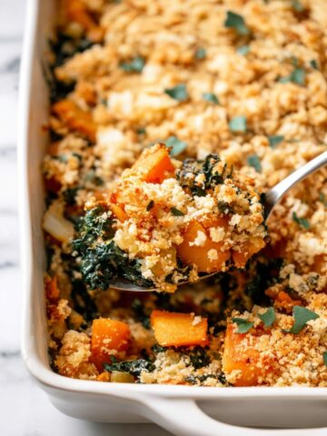 Butternut Squash and Kale Casserole with Parmesan and Sage Recipe