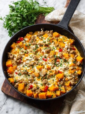 Turkey Butternut Squash Skillet with Gruyère Cheese Recipe