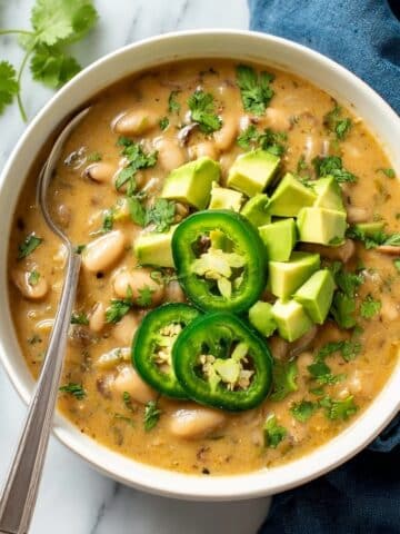 White Bean and Poblano Soup with Lime and Cilantro Recipe