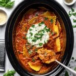 Slow Cooker Lasagna Soup with Ricotta, Parmesan, and Spinach Recipe