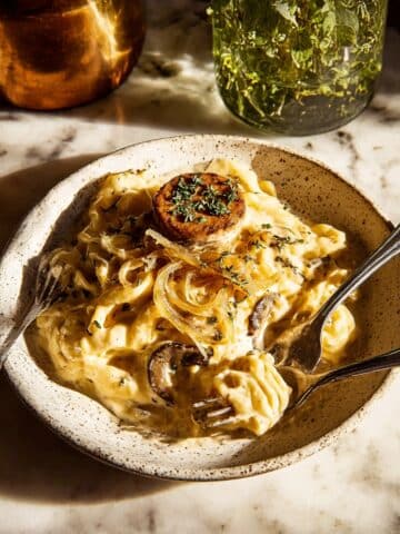 Crockpot Creamy French Onion Chicken and Orzo Recipe