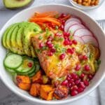 Salmon Nourish Bowl with Wild Rice, Veggies, and Honey Mustard Dressing Recipe