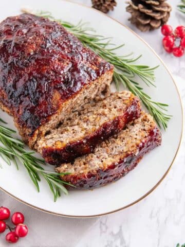 Cranberry-Glazed Ground Turkey Meatloaf in the Air Fryer Recipe