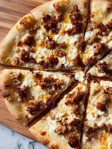 Hot Sausage, Feta, and Honey Pizza Recipe