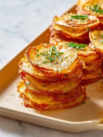 Crispy Parmesan Potato Stacks with Fresh Herbs Recipe