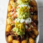 Loaded Tater Tot Nachos with Taco Beef and Queso Recipe