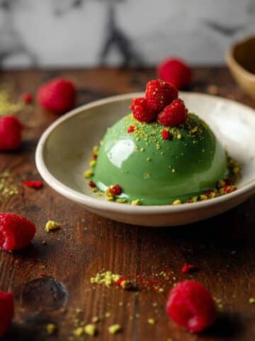 Pistachio Raspberry Mini Cheesecake Domes Recipe