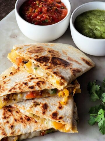 Tandoori Chicken Quesadillas with Cilantro Lime Crema Recipe