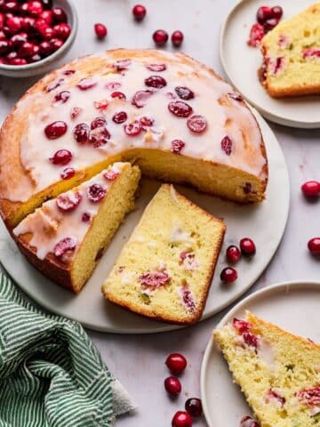 Cranberry Orange Cake with Glaze Recipe