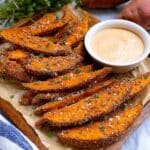 Garlic Parmesan Sweet Potato Wedges Recipe