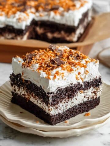 Butterfinger Caramel Poke Cake Recipe