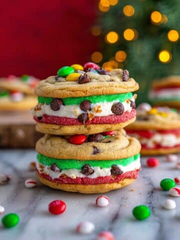 Christmas Sandwich Cookies with Colorful Buttercream Frosting Recipe