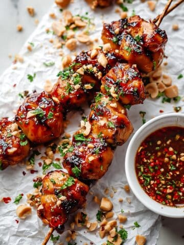 Easy Grilled Asian Chicken Skewers with Honey Garlic Sauce Recipe