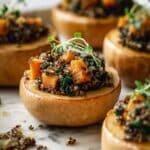 Stuffed Butternut Squash with Quinoa, Lentils, and Cranberries Recipe