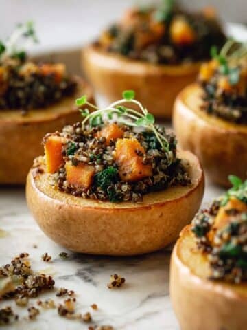 Stuffed Butternut Squash with Quinoa, Lentils, and Cranberries Recipe