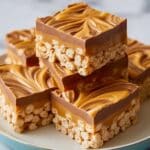 Peanut Butter Rice Krispie Treats with Chocolate Swirl Recipe