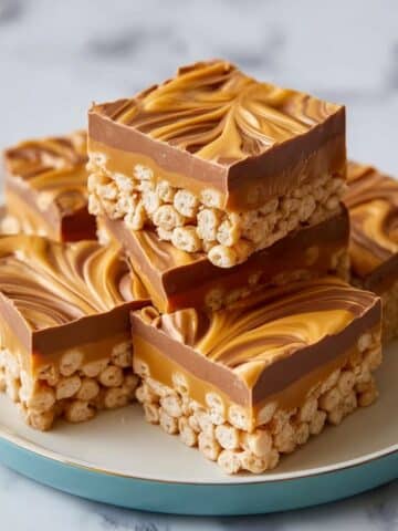 Peanut Butter Rice Krispie Treats with Chocolate Swirl Recipe