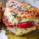 Tuscan Stuffed Chicken with Roasted Red Peppers, Provolone, and Spinach Recipe