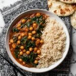 Curried Chickpeas with Spinach Recipe