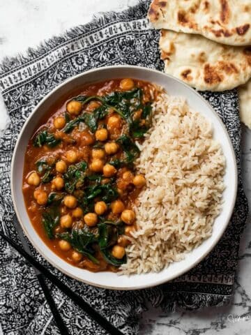 Curried Chickpeas with Spinach Recipe
