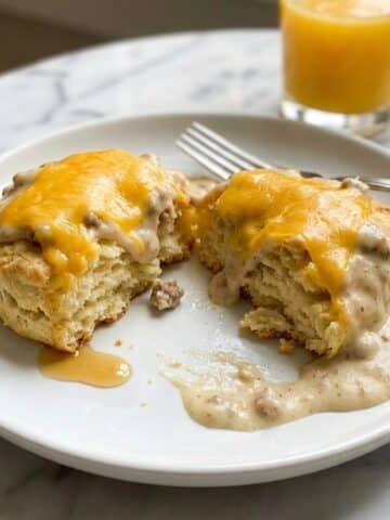 Sausage Breakfast Dumplings with Pepper-Flecked Cream Gravy Recipe