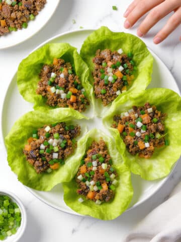 Chicken Lettuce Wraps with Almond Butter and Water Chestnuts Recipe