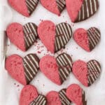Raspberry Sugar Cookies with Chocolate Garnish Recipe