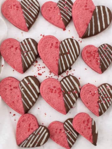 Raspberry Sugar Cookies with Chocolate Garnish Recipe