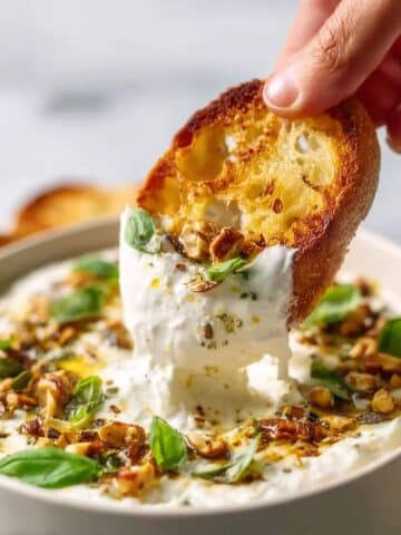 Spring Whipped Ricotta Dip with Honey & Pistachios Recipe