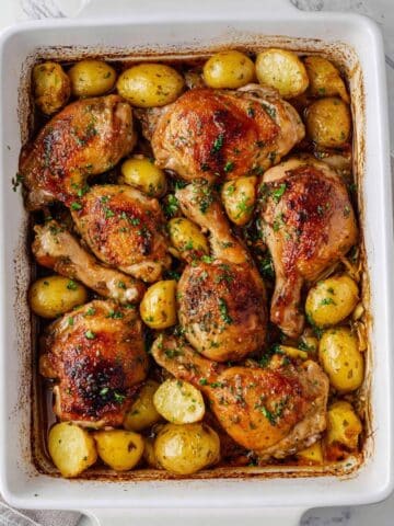 One Pan Lemon Herb Chicken and Potatoes Recipe