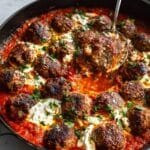 Skillet Ricotta Meatballs in Tomato-Basil Sauce Recipe