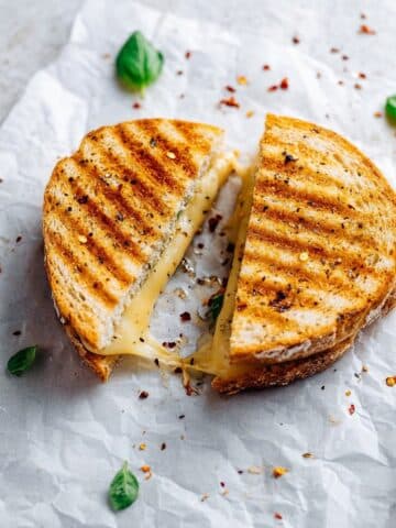 Pesto Grilled Cheese with Tomatoes and Walnut Basil Pesto Recipe