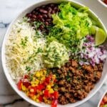 Ground Beef Burrito Bowl with Cilantro Lime Rice Recipe