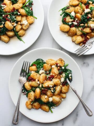 Pan Fried Gnocchi with Fennel, Cherry Tomatoes, Spinach, and Feta Recipe