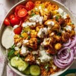 Chicken Shawarma Crispy Rice Salad with Lemon-Tahini Dressing Recipe