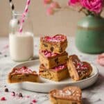 Valentine's Blondies with Nutella and Colorful Sprinkles Recipe