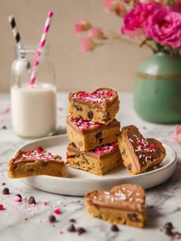 Valentine's Blondies with Nutella and Colorful Sprinkles Recipe